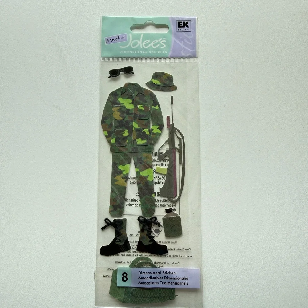 Jolee's Boutique Army Military Camouflage Dimensional Stickers SPJJ082 New